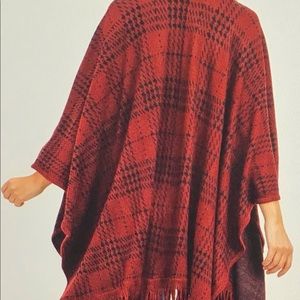 Buffalo Plaid Fringe open front Kimono